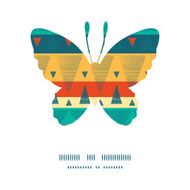 Vector vibrant ikat stripes butterfly silhouette pattern frame