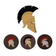 Set of four antique helmets vector illustration N4