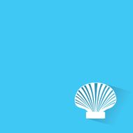 Scallop seashell of mollusks icon sign isolated vector illustrat