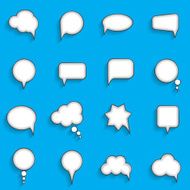 Flat Speech Bubbles with Long Shadows Vector Illustration N3