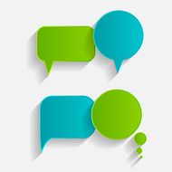 Flat Speech Bubbles with Long Shadows Vector Illustration N4
