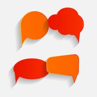 Flat Speech Bubbles with Long Shadows Vector Illustration N5