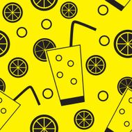 Citrus Cocktail Seamless Pattern Background Vector Illustration N3