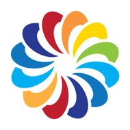 Colorful partnership logo circle swirl of creation emotion icon set N2