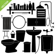 Bathroom silhouette vector