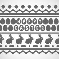 pattern with waves rabbits and eggs
