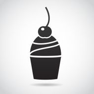 Cupcake icon isolated on white background