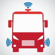 Smart car system with wireless connectivity symbol Connected Car Front view