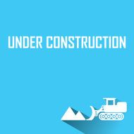 under construction on blue background