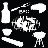 Vector silhouette elements barbecue N2