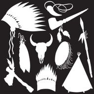 Vector silhouette of the Indian elements N2