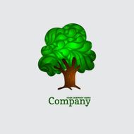 Company business icon with laced green tree N2