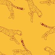 Cheetah outline seamless pattern