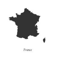 Black map of France for your design N2
