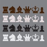 vector classic chess icons set N2