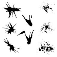 Collection of hand drawn isolated vector blobs splashes N2