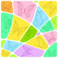 Background mosaic with butterflies