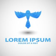 Flying blue bird icon N2