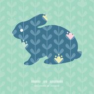Vector blloming vines stripes chicken silhouette Easter frame N2