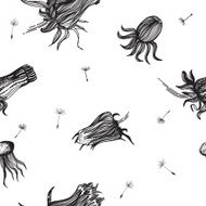 Seamless pattern dandelion