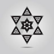Abstract geometrical triangle tile hexagram icon