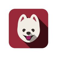 pomeranian dog face flat icon series