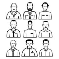 Business icons different male body types N2