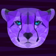 polygonal abstract geometric triangle bight purple colored cheetah background N2