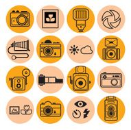 Camera outline icon set