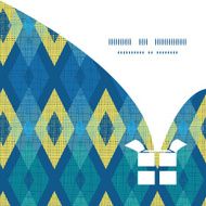 Vector colorful fabric ikat diamond Christmas gift box silhouette pattern N2