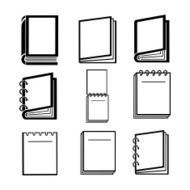 Business icons notebook and book N3
