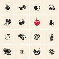 Fruits icons set N3