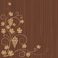 Grapes on a wooden background Vector illustration