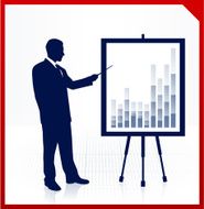 Business man on background with financial charts N2