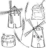 vector illustration mills and spikelets
