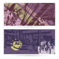 Set of city banner design elements vector illustration N5