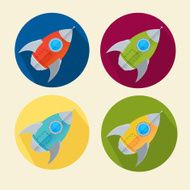 Vector rocket icons set