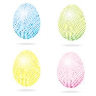 Set of mosaic Easter eggs
