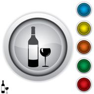 wine bottle and glass icon