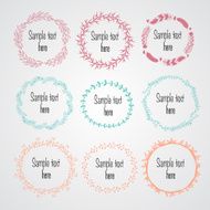 Hand drawn set of wreaths N5