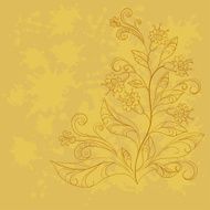 Background with contours of flowers N6