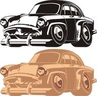 Vector cartoon retro car N4