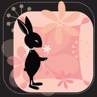 Cute rabbit with pink background