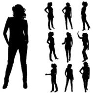 Vector silhouette of a woman N1886