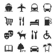 Set of icons for locations and services