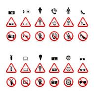 Set Of Prohibition Signs Vector Illustration N6