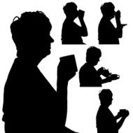 Vector silhouette of woman N436