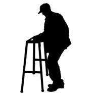 Vector silhouette of old people N193