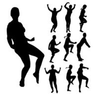Vector silhouette of a woman N1887