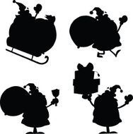 Collection of Silhouette Santa Claus